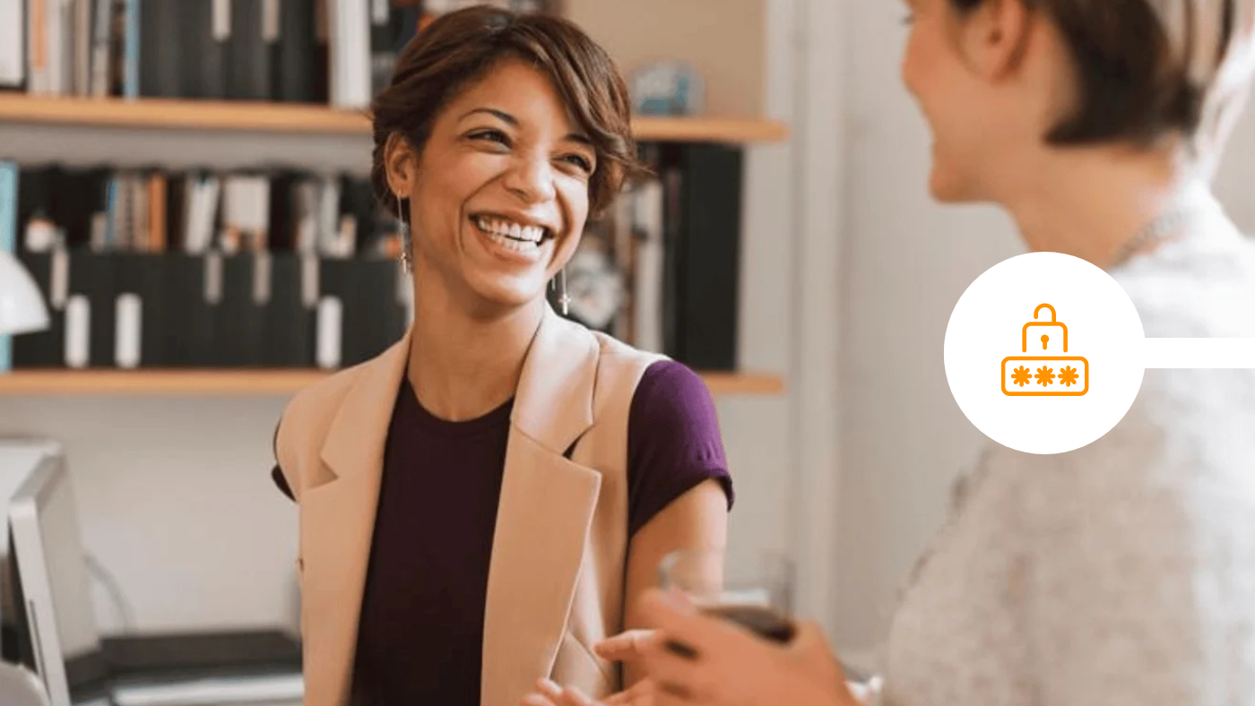 Colleagues smiling about secure email delivery