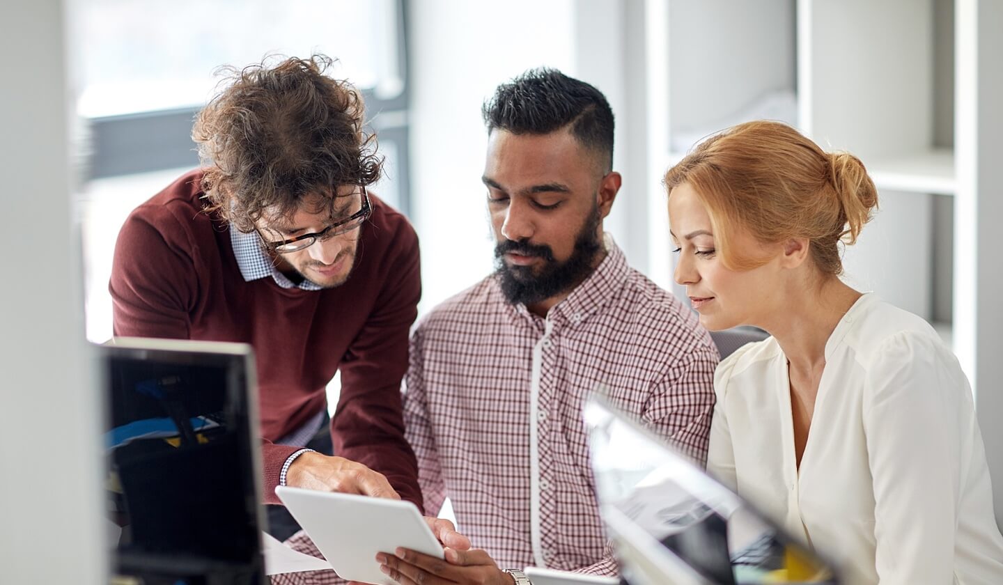 IT team setting up secure email for their business