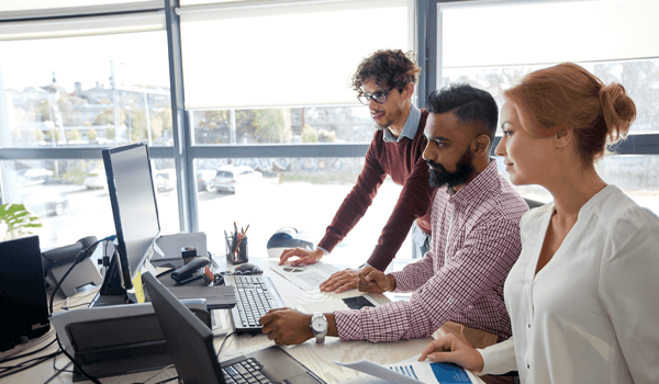IT team managing secure email software integration