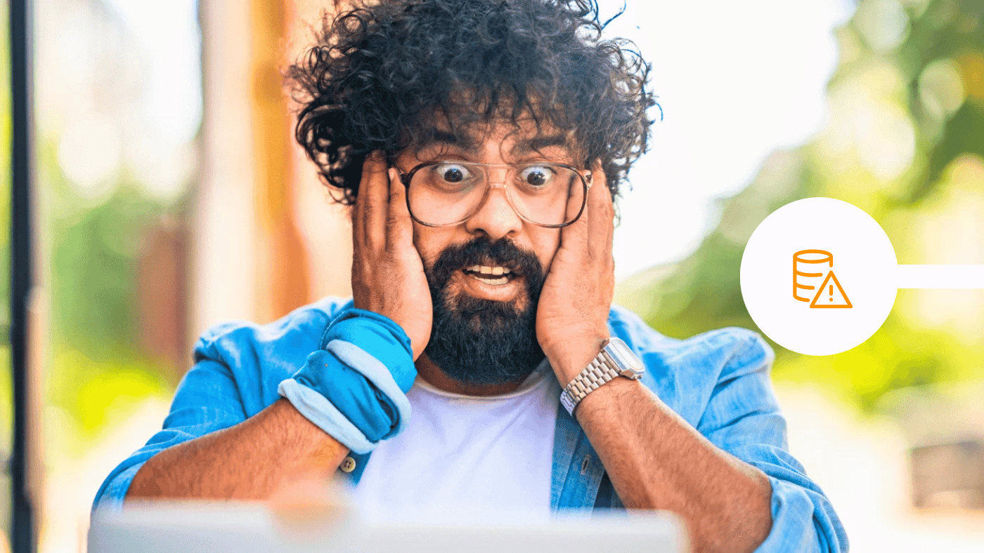 Man shocked at having clicked on a phishing link