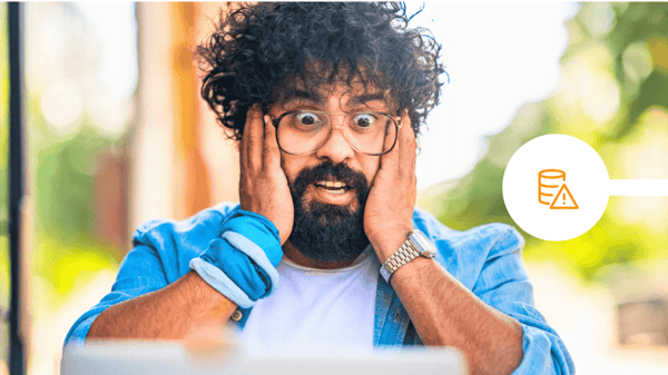 Man shocked at having clicked on a phishing link