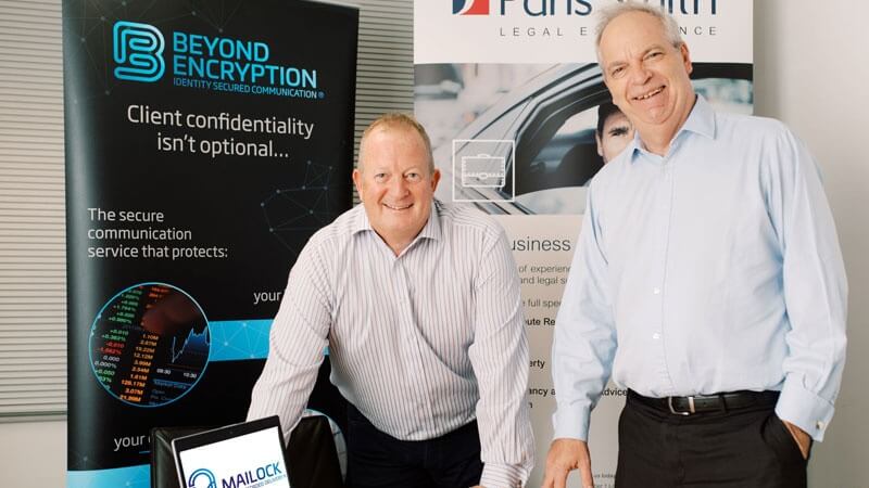Paris Smith's Peter Taylor and Paul Holland CEO of Beyond Encryption at a Hampshire event