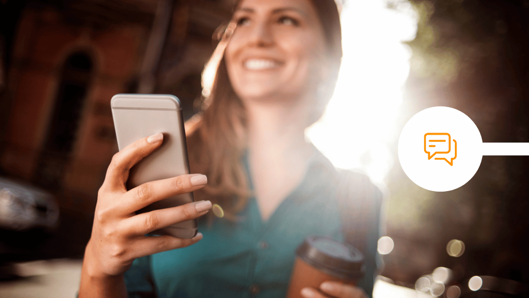 Professional using her smartphone for secure messaging