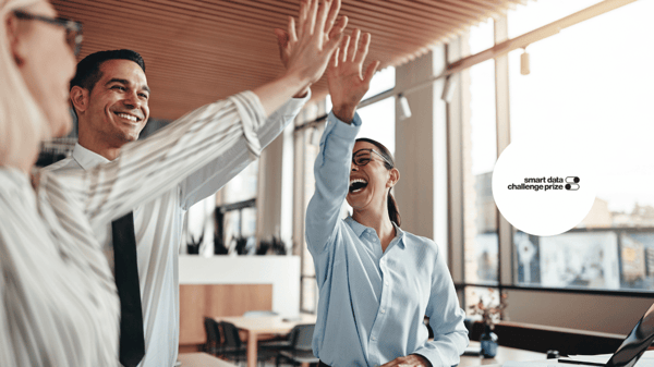celebrating being a finalist in the smart data prize