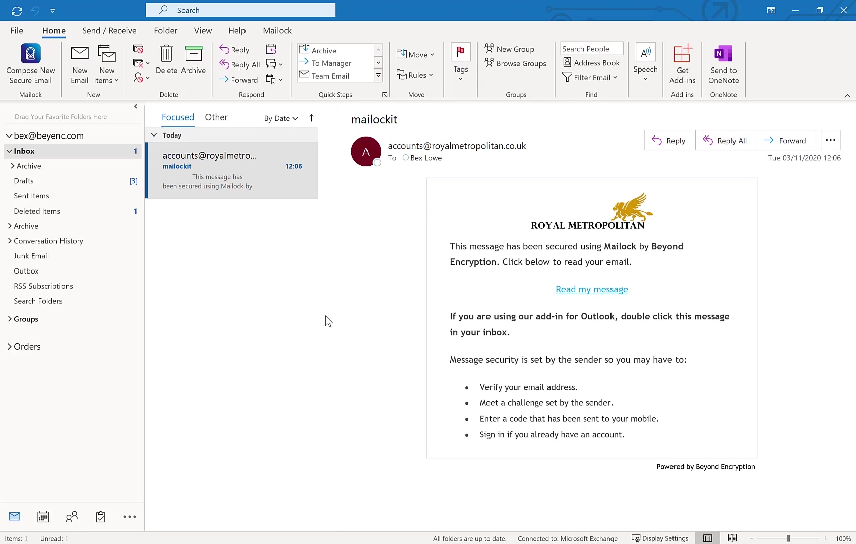 How to Send a Secure Email in Microsoft Outlook?