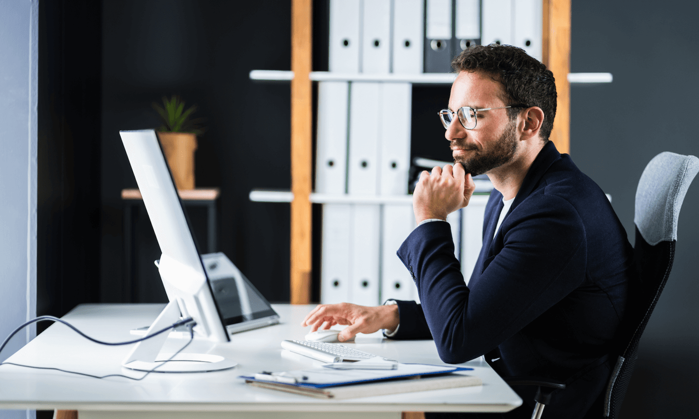 professional man using the computer in office